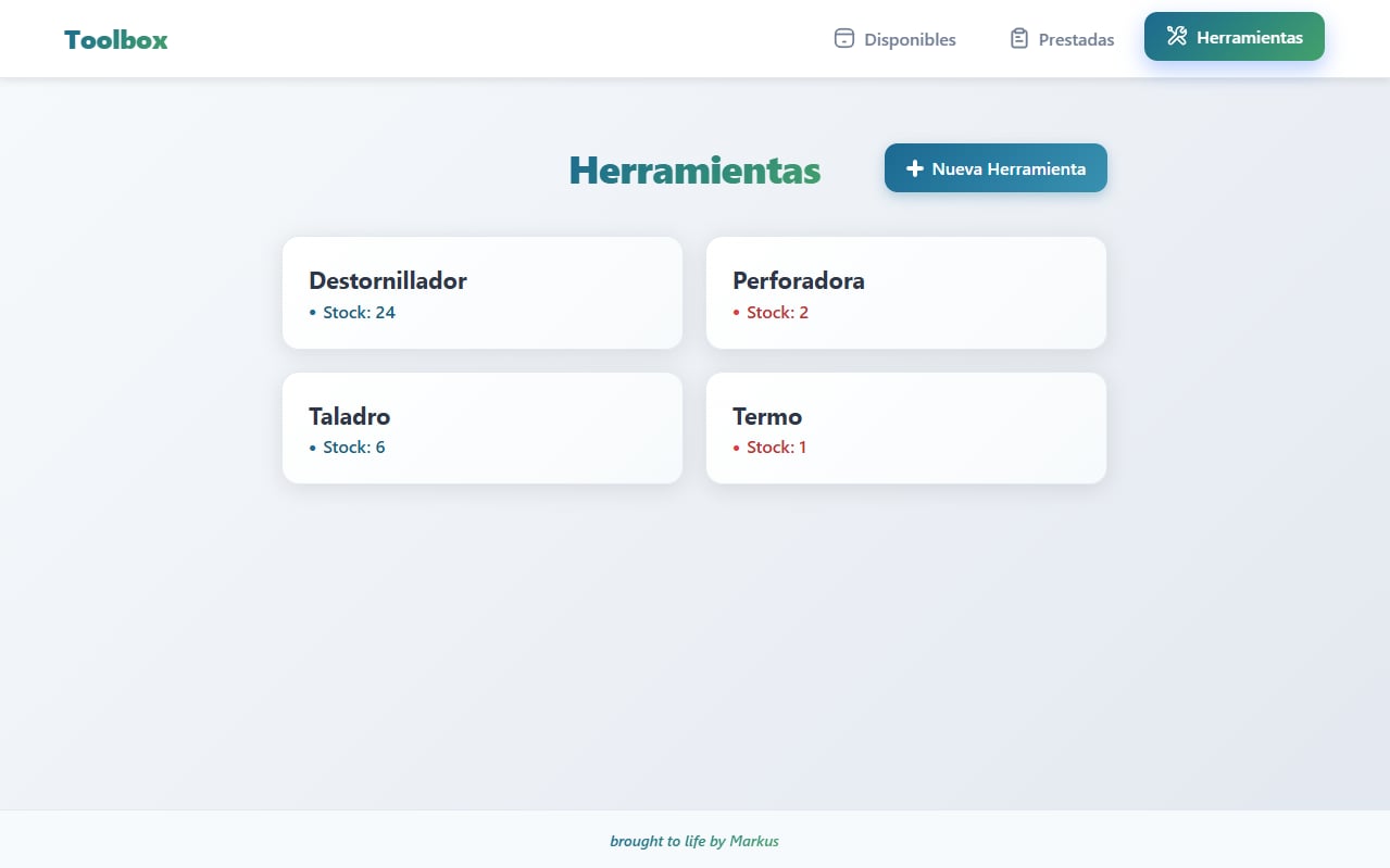 Toolbox Mobile App Interface